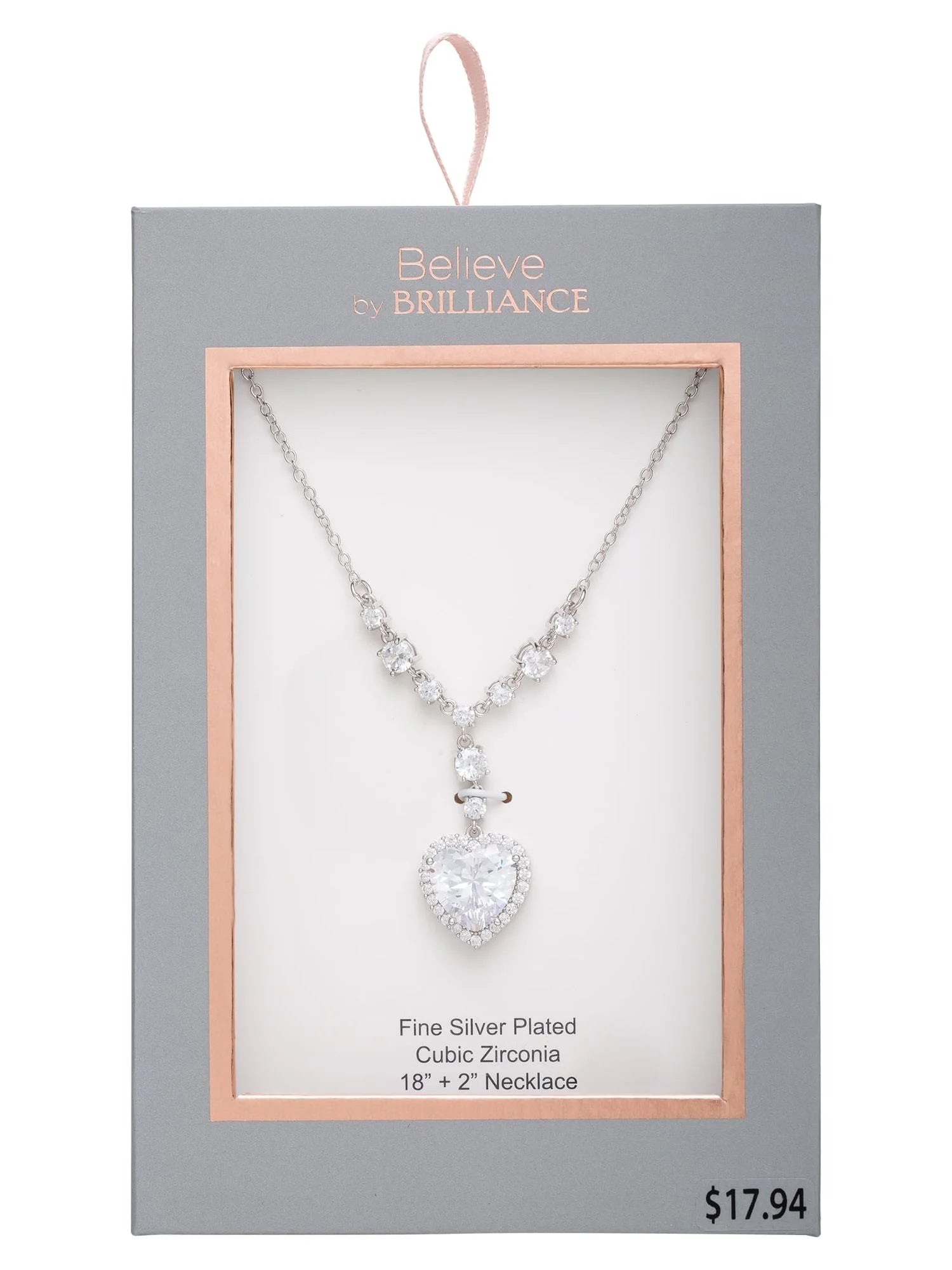 Women Heart Pendant Necklace, 18"