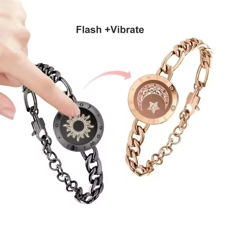 Bracelets for Couples, Long Distance Touch Light Up and Vibrate