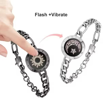 Bracelets for Couples, Long Distance Touch Light Up and Vibrate