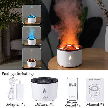 Flame Volcano Air Humidifier Fire Aroma Diffuser Ultrasonic Mist Maker Essential Oil Jellyfish Diffuser Fragrance for Home Room