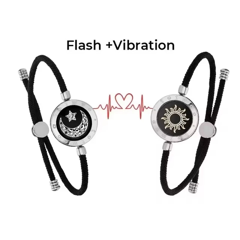 Bracelets for Couples, Long Distance Touch Light Up and Vibrate