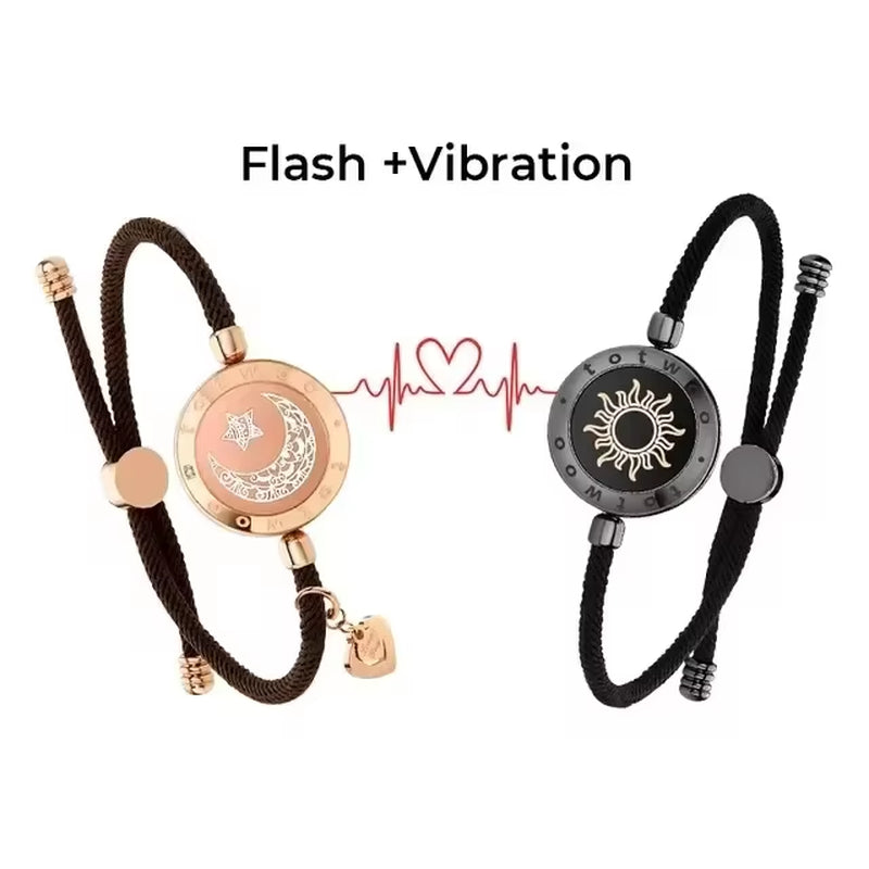 Bracelets for Couples, Long Distance Touch Light Up and Vibrate