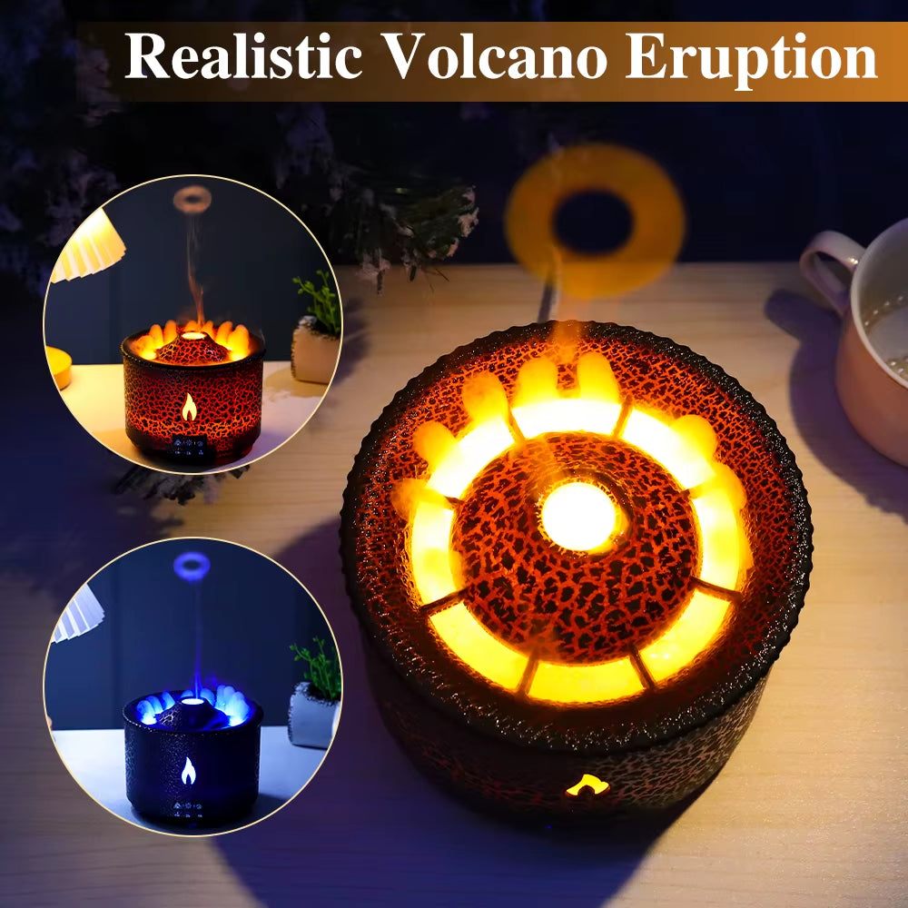 Flame Volcano Air Humidifier Fire Aroma Diffuser Ultrasonic Mist Maker Essential Oil Jellyfish Diffuser Fragrance for Home Room