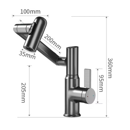 Digital Display LED Basin Faucet 360 Rotation Multi-Function